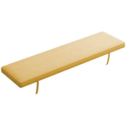 Cojín de banco grueso, acolchado de 2/3 plazas, cojín para tumbona, cojín largo antideslizante para silla de comedor, patio columpio (amarillo, 80 x 30 cm)