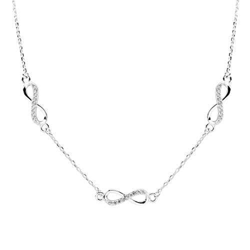 Collar de plata de ley 925 con cristales de Swarovski – Inifinity – Triple infinito – Cadena con colgante para mujer – Bonita joya para mujer con caja de regalo Collar de plata de ley 925 con cristales de Swarovski – Inifinity – Triple infinito – Cadena con colgante para mujer – Bonita joya para mujer con caja de regalo