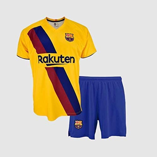 Conjunto Camiseta y pantalón 2ª equipación FC. Barcelona 2019-20 - Replica Oficial con Licencia - Dorsal 10 Messi - 2 años