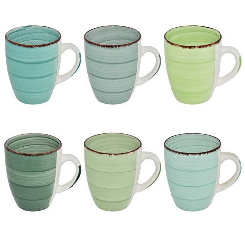 CREOFANT Juego de 6 tazas de café · tazas de gres · vasos · tazas para bebidas calientes · Juego de tazas de café pintadas a mano · Vaso de 350 ml CREOFANT Juego de 6 tazas de café · tazas de gres · vasos · tazas para bebidas calientes · Juego de tazas de café pintadas a mano · Vaso de 350 ml