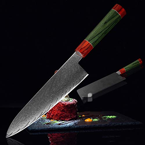 Damasco 67-capa Steel Chef Cuchillo Utility Santoku Full Tang Cut Carne Filete Cuchillo Home Hotel Cocina Herramientas de cocina cuchillo chef de