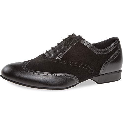 Diamant Hombres Zapatos de Baile 177-025-070 - Ante/Cuero Negro - Confort (Ancho) - 2 cm Standard [UK 9]