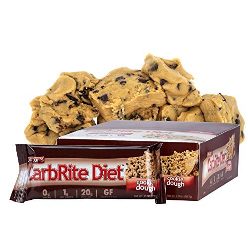 Doctor's CarbRite Cookie Dough, Barritas dietéticas con pasta de galletas con chocolate - 12 Unidades