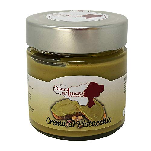 DonnAssunta Sicilian Pistachio Cream 200gr - El verdadero sabor del pistacho para untar en pan, crema de pistacho natural Producto 100% italiano - Pasta proteica de calidad (1 tarro)