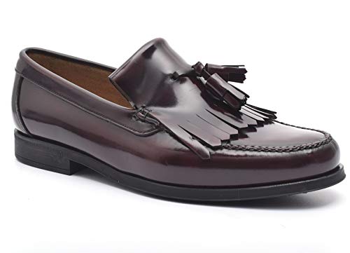 El Caballo - Mocasines para Hombre Piel Artesano con Flecos y borlas Made In Spain - Talla 40 EU