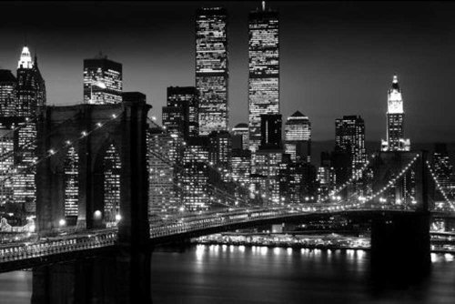 Empire 105530 Nueva York - Póster de Manhattan y del Puente de Brooklyn en Blanco y Negro (91,5 x 61 cm)