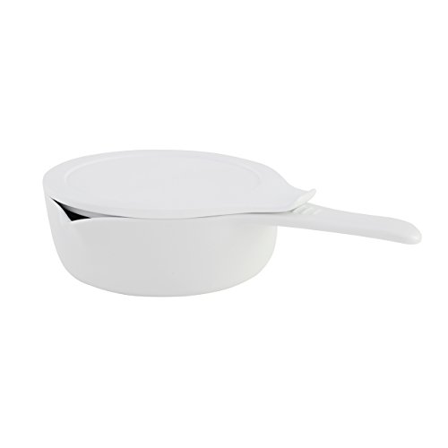 ESCHENBACH Cook y Serve Cazo con Tapa (0, 75 L/16 cm – Olla de Porcelana, 26 x 8.2 x 18 cm, 2 Unidades, Porcelana, Weiss, 26 x 8.2 x 18 cm