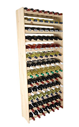 Estante de madera para botellas de vino para 91 botellas RW-3-91 172 x 72 x 26,5 repisa de madera para botellas de vino