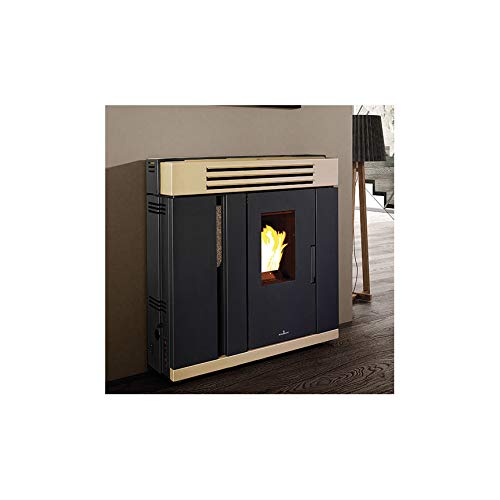 Estufa de pellet Slim PILAR 9 kW (marrón - negro)