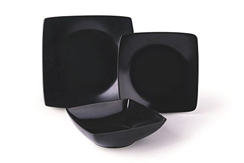 Excelsa Eclipse Servicio de platos, cerámica, Negro