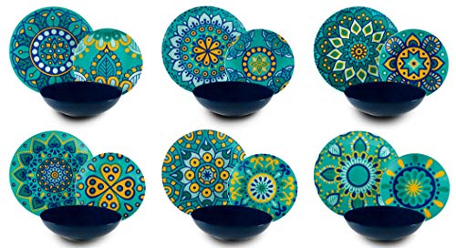 Excelsa Mandala Mediterraneo - Vajilla de 18 piezas de porcelana, multicolor
