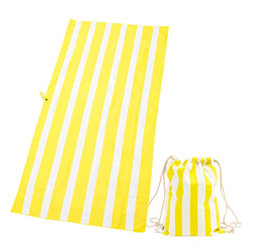 Exerz Toallas de Microfibra y Bolsas con Cordón/Toallas de Playa – Viajeras XXL 160x80 cm/Toallas para Deportes Set de 2 Piezas de Toallas con Rayas para la Playa - Gimnasio Exerz Toallas de Microfibra y Bolsas con Cordón/Toallas de Playa – Viajeras XXL 160x80 cm/Toallas para Deportes Set de 2 Piezas de Toallas con Rayas para la Playa - Gimnasio