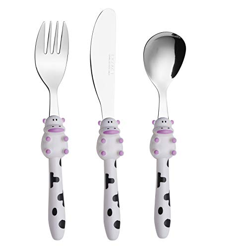 EXZACT niños cubertería 3 pieza - 1 x cena cuchillo, 1 x cena tenedor, 1 x cena cuchara (Vaca x 3) EXZACT niños cubertería 3 pieza - 1 x cena cuchillo, 1 x cena tenedor, 1 x cena cuchara (Vaca x 3)