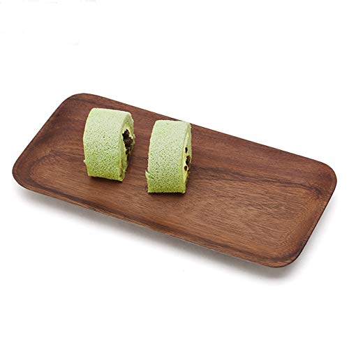 Fdit Rectángulo de madera Sushi Bandeja para servir Plato Vajilla(Los 25cm * 12.5cm * 2cm)
