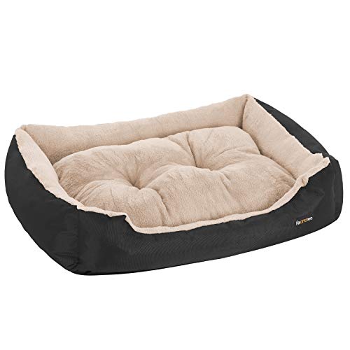 FEANDREA Cama para Perro, Cojín Reversible, 80 x 65 x 20 cm, Negro PGW04BGV1