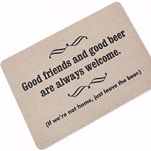 Felpudo de entrada con impresión 3D con texto en inglés "Show Up With Drink We'Ll Open The Door Door Felpudo antideslizante para el baño, 40 x 60 cm Felpudo de entrada con impresión 3D con texto en inglés "Show Up With Drink We'Ll Open The Door Door Felpudo antideslizante para el baño, 40 x 60 cm