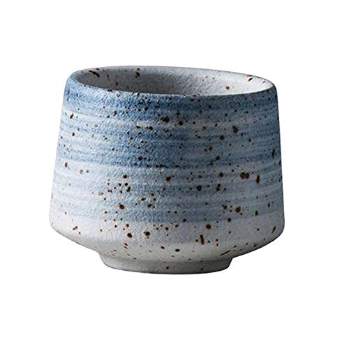 Fenteer Tazas de Té de Cerámica Japonesa Tazas de Porcelana Artesanales Taza China 200ml Gran Capacidad - Azul, Individual