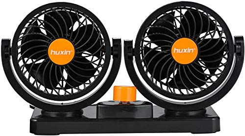 FREESOO Mini Ventilador 24 V Ventilador Doble Cabezal 360 Grados Giratorio 2 de Velocidad con 2M Cable y 3M Pegatinas Silencioso para Coches FREESOO Mini Ventilador 24 V Ventilador Doble Cabezal 360 Grados Giratorio 2 de Velocidad con 2M Cable y 3M Pegatinas Silencioso para Coches