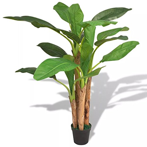 FZYHFA Árbol Bananero Artificial,Flores Artificiales Decoración con Macetero 175 cm Verde