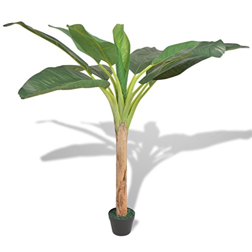 FZYHFA,Flores Artificiales Decoración Árbol bananero Artificial con Macetero 150 cm Verde