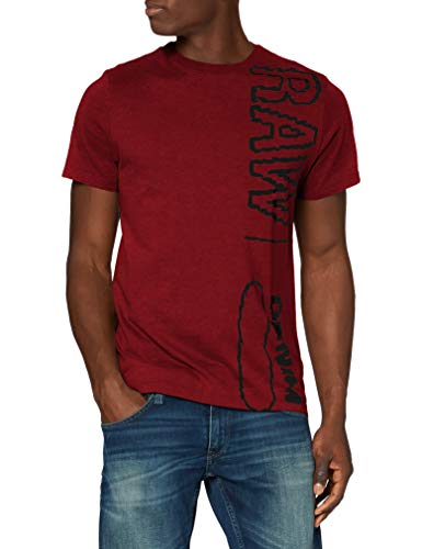 G-STAR RAW Raw Vertical Logo Camiseta, Polvo de ladrillo B353-B729, X-Small para Hombre