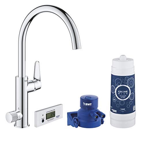 Grohe Blue Pure Baucurve - Grifo de cocina con función de filtrado de agua, caño en C (Ref. 30385000)