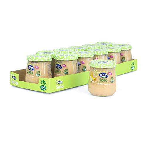 Hero Solo - Tarrito Eco de Pera, Plátano y Avena para Bebés a Partir de los 6 Meses - Pack de 12 x 120 g