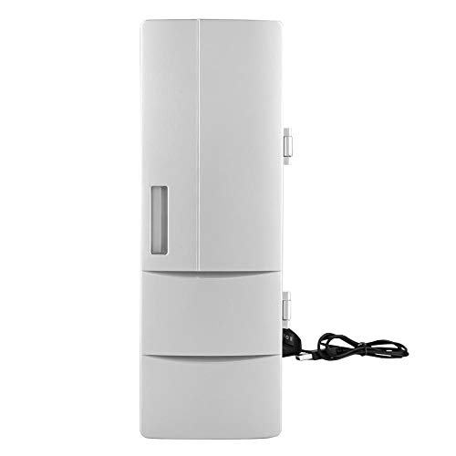 Hilitand Mini refrigerador y Calentador portátiles del refrigerador del congelador del refrigerador del USB con Las Luces LED para el Coche de Ministerio del Interior