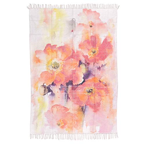 INART - Alfombra de tela, diseño floral, 120 x 180 cm