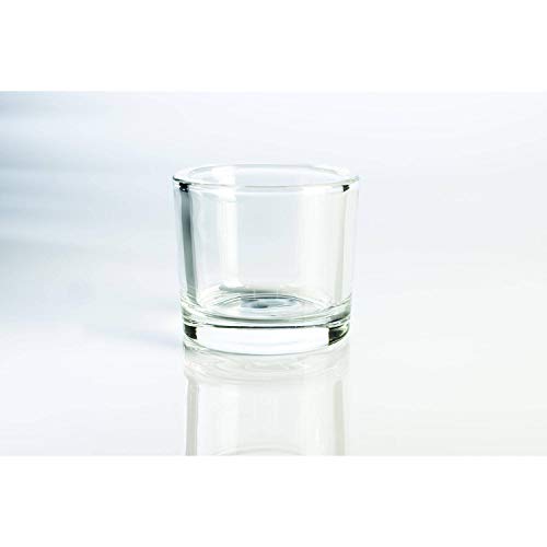 INNA-Glas Grueso portavelas de Cristal John, Transparente, 8cm, Ø 9cm - Vaso de Vidrio - Vasito Decorativo