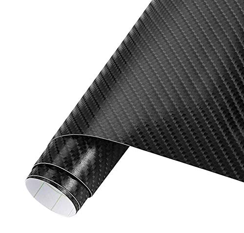 IWILCS Lámina de vinilo de fibra de carbono para coche, color negro mate, 30 x 150 cm, autoadhesiva, para coche y moto