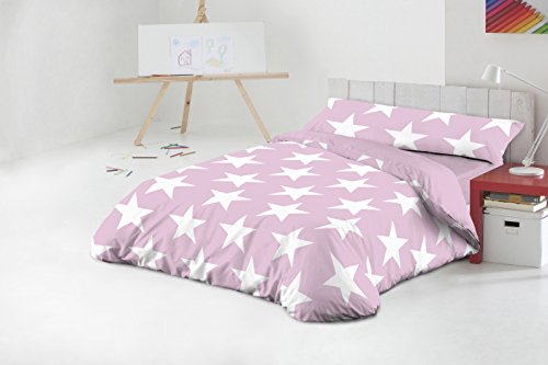 Javier Larrainzar Funda Nórdica Star Rosa Cama 105 cm. (3 Piezas)