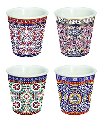 JD Diffusion 176 Moro – Estuche con 4 Tazas cerámica 22,2 x 21,8 x 11,8 cm, Multicolor