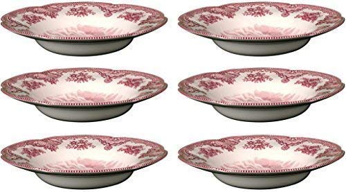 Johnson Bros viejo Bretaña castillos - rosa, juego de 6 tazones de sopa de montura 22 cm (segunda calidad)*