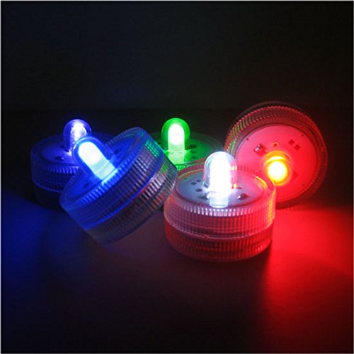 Juego 12 Velas LED Sin Llama Luces Té Cambia Color Resistente Agua Sumergibles Bajo Agua para Decoración por Xcellent Global LD040
