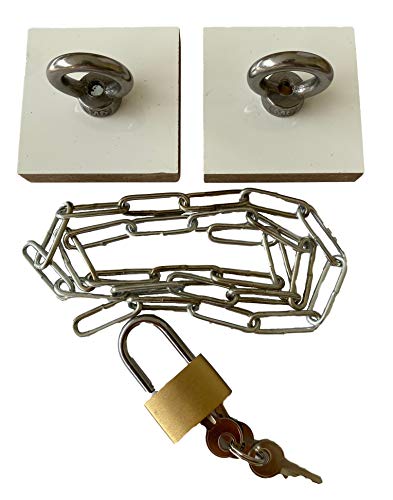 Juego de cerraduras con cadena, autoadhesivas, sin agujeros, para frigorífico, armario o cajón, color blanco