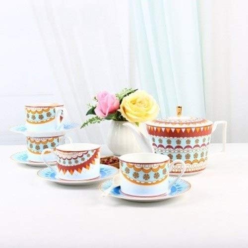 Juegos de té de Porcelana Juego de café Creativo Europeo Taza de Porcelana de Hueso con platillo de Tetera de Leche Taza de té de la Tarde Inglesa Té de Bohemia de cerámica para el hogar