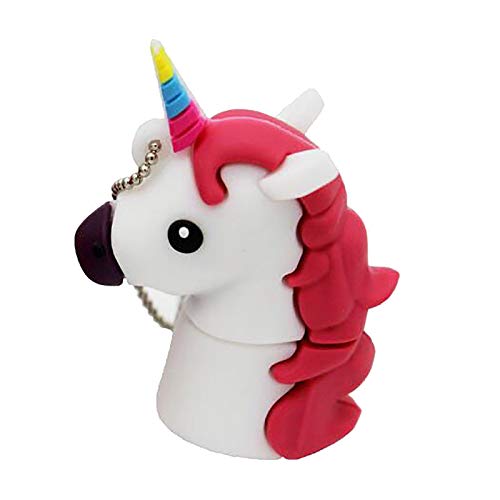 Kanggest. 16GB Unicornio Flash Drive Pen Memory Stick USB 2.0 Flash Drive DataTraveler Impermeable U Disco Chiavette USB Pen Drive Almacenamiento Thumb U Disk Portátil Pendrive PVC-Blanco