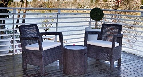 Keter - Conjunto de terraza o balcón Tarifa Balcony con mesa nevera, Color marrón