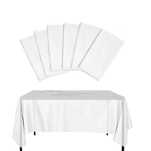 knowing 6 Piezas Mantel Desechable, Mantel Plástico Grueso Impermeable, Blanco Translúcido, Cubierta Mesa Jardín al Aire Libre, para Banquetes Fiesta Cumpleaños Boda Barbacoa knowing 6 Piezas Mantel Desechable, Mantel Plástico Grueso Impermeable, Blanco Translúcido, Cubierta Mesa Jardín al Aire Libre, para Banquetes Fiesta Cumpleaños Boda Barbacoa