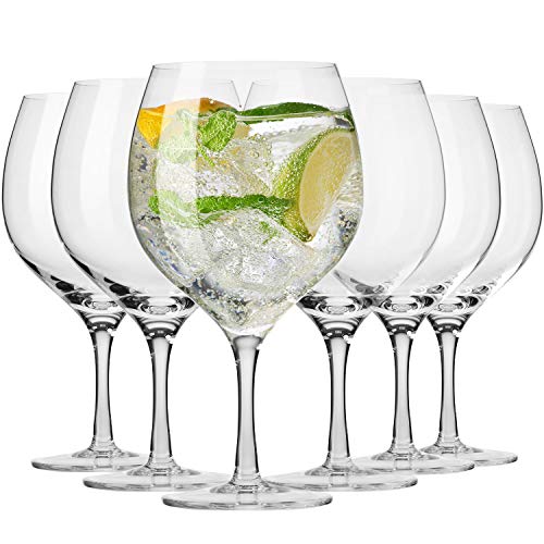 Krosno Copas para Cóctel Gin Balón Agua| Conjunto 6 Piezas |700 ml | Harmony Collection Casa, Restaurante y en Las Fiestas | Apta para Lavavajillas y Microondas