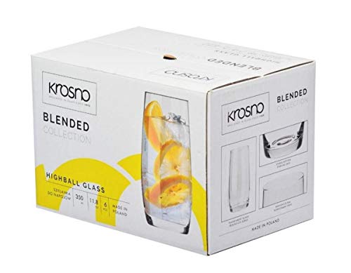 Krosno Juego de 6 vasos altos de 350 ml Krosno Juego de 6 vasos altos de 350 ml