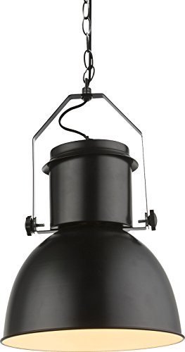 Lámpara de techo colgante negra vintage industrial para comedor de cocina (lámpara de restaurante industrial, metal, 27 cm)