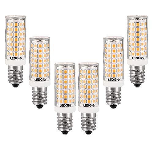 LEDGLE Bombillas LED E14, 8W Regulable Blanco Cálido 3000K, 80W Equivalente de Halógeno, 88 LEDs 700lm Edison E14 LED Maíz Bombillas, 6 Unidades