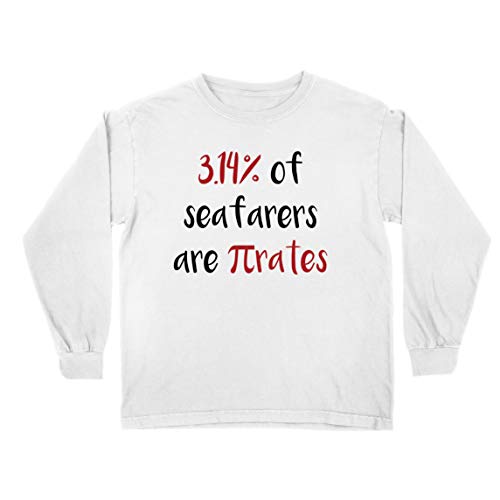 lepni.me Camiseta para Niño/Niña 3.14% de los Marineros Son Pi-Rates Matemáticas Cuota de Humor (3-4 Years Blanco Multicolor)