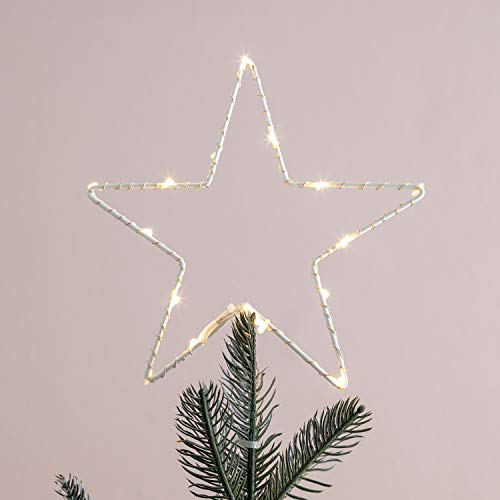 Lights4fun Decoración para Copa de árbol de Navidad en Forma de Estrella con MicroLED a Pilas…