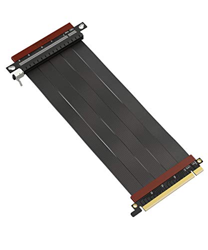 LINKUP - Ultra PCIe 4.0 X16 Tarjeta Extensión Cable Elevador [RTX3090 RX6900XT Probado] Vertical Gen4 Blindado┃Zócalo de GPU Inverso {23cm} Diseñados para Las Series ITX + NVIDIA e ITX + AMD6000
