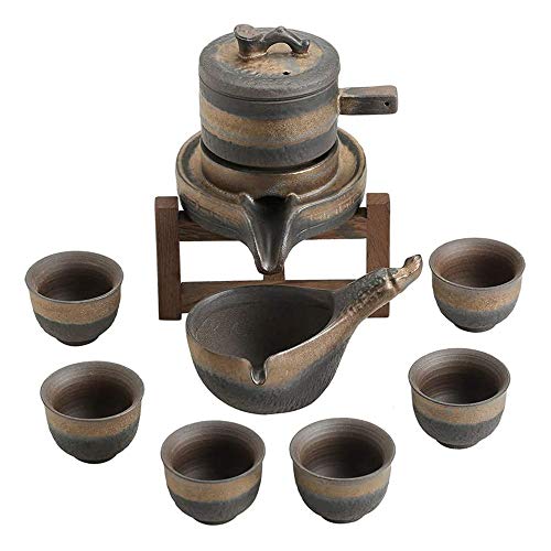 LOGO El Sistema de té de cerámica, Semi-automático Anti-scaldingHandmade Piedra de Molino de la Porcelana del diseño del pote del té, Tazas de té fijado for el Ministerio del Interior y