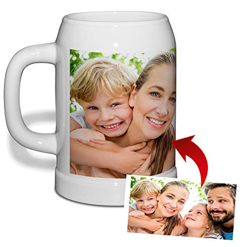 LolaPix Jarra Cerveza Personalizada con Foto. Regalos Personalizados con Foto. Jarra de Cerveza en Cerámica Blanca LolaPix Jarra Cerveza Personalizada con Foto. Regalos Personalizados con Foto. Jarra de Cerveza en Cerámica Blanca