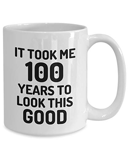 Lplpol - Taza de 100 años de antigüedad, regalo para 100 cumpleaños, 100 años 0,3 l blanco